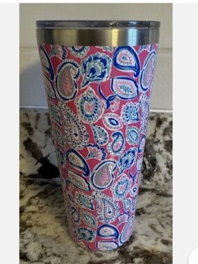 Pink Paisley Insulated Tumbler - Stainless Lid NWT